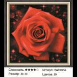 Алмазная мозаика 30x30 Красивая красная роза