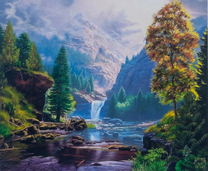 Водопад среди гор