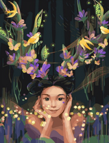 Без бренда «Темноглазая девчонка с цветами и птицами в волосах» в Мурманске в интернет-магазине  Без бренда «Темноглазая девчонка с цветами и птицами в волосах» в Мурманске