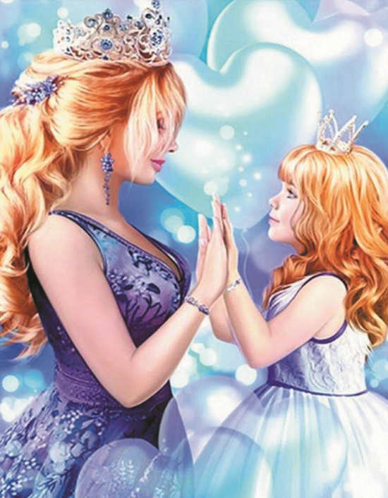 Алмазная мозаика 40x50 Королева и ее маленькая принцесса