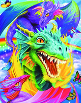 Разноцветные драконы и бабочки