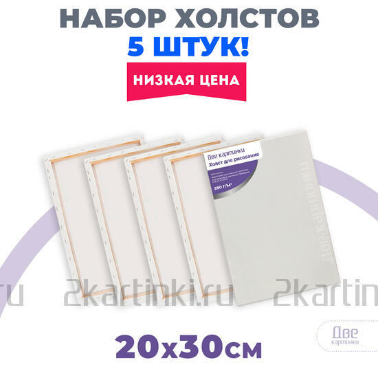 Тип товара Набор 5 шт. холст Две картинки на подрамнике 20X30