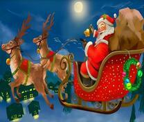 Санта летит над городом