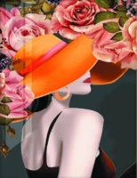 Без бренда «Дама в яркой шляпе и розы» в Мурманске в интернет-магазине  Без бренда «Дама в яркой шляпе и розы» в Мурманске