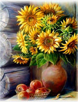 Без бренда «Кувшин с подсолнухами и корзинка с яблоками» в Мурманске