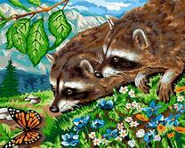 Без бренда «Еноты и бабочка на цветочной поляне» в Мурманске